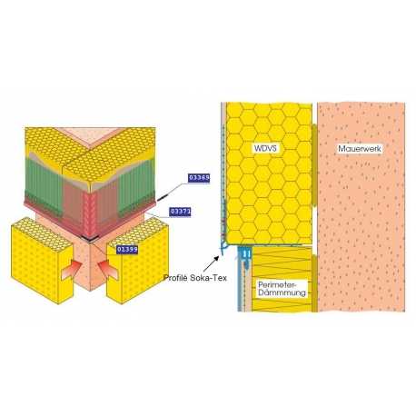 Profile de jonction pour socles en retrait ou isolant périmétrique