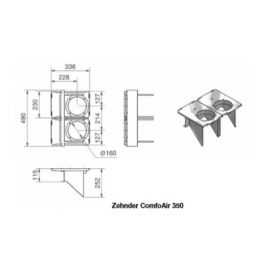 Kit de montage pour 2 caissons silencieux de répartition ComfoAir 200 (CW-K320-CA200)